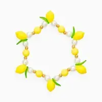 Браслет &laquo;Лимоны&raquo;, жёлто-белый в золоте