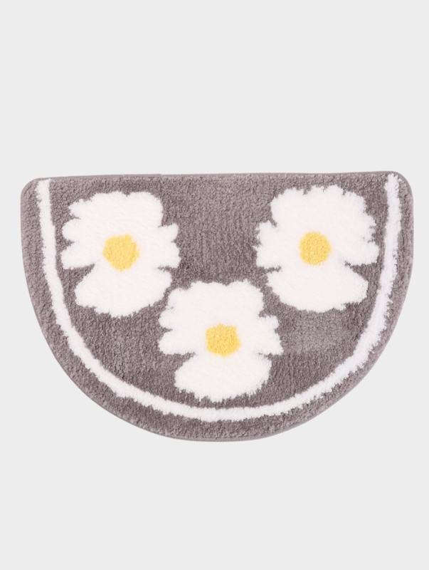 Коврик Доляна Daisies, 40×60 см, микрофибра, серый Коврик Доляна Daisies, 40×60 см, микрофибра, серый