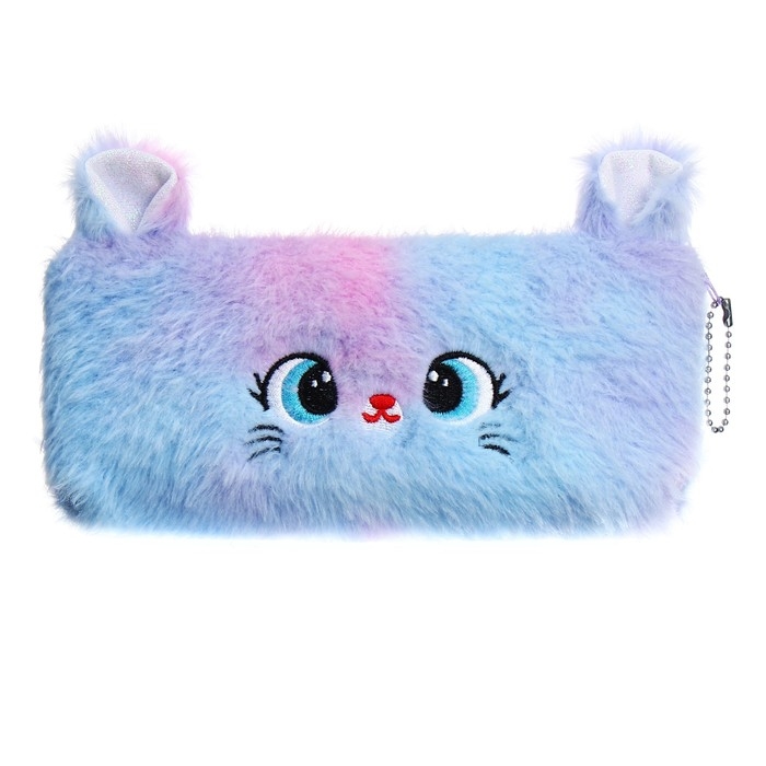 Пенал школьный меховой на молнии Calligrata Пенал школьный меховой на молнии Calligrata "Мышка", микс