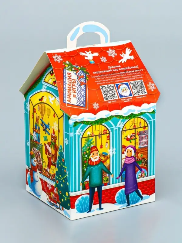 Подарочная новогодняя коробка «Волшебная лавка», домик, 12×12×19 см Подарочная новогодняя коробка «Волшебная лавка», домик, 12×12×19 см