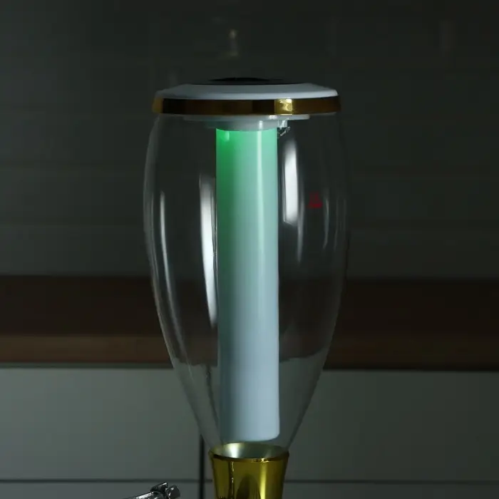 Башня пивная с краном Gold, колба с подсветкой, 3 л, пластик, батарейки cr 2032, золотистая