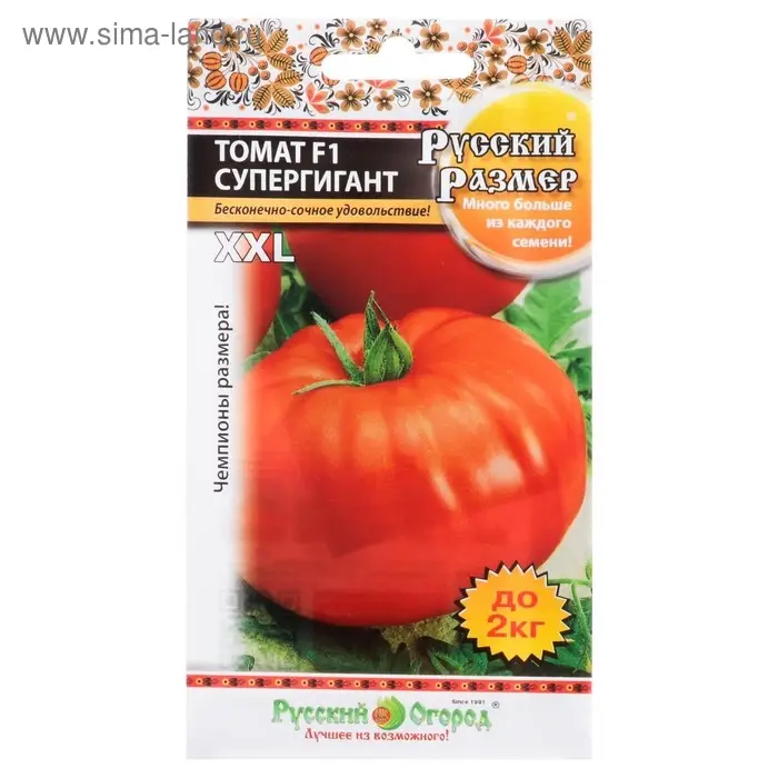 Семена Томат Семена Томат "Супергигант XXL" серия Русский размер F1 среднеранний, 6 шт