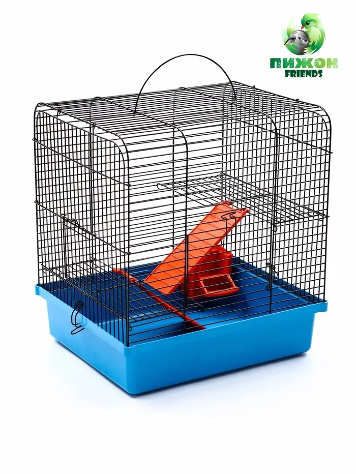Клетка для грызунов "Мини" двухярусная, 29 x 25 х 32 см, синий Клетка для грызунов "Мини" двухярусная, 29 x 25 х 32 см, синий