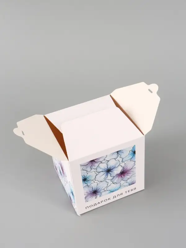 Коробка подарочная складная &laquo;Акварельные цветы&raquo;, 12&times;12&times;12 см
