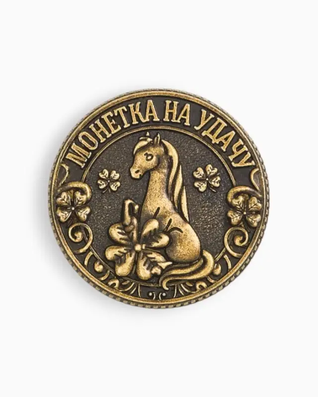 Монета новогодняя сувенирная «Сказочного года», латунь, диам 2.5см