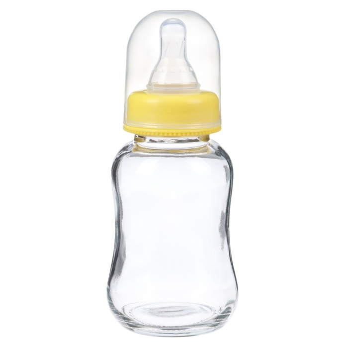Бутылочка для кормления, классическое горло, стекло, быстрый поток, от 6 мес., 150 мл., цвет МИКС Бутылочка для кормления, классическое горло, стекло, быстрый поток, от 6 мес., 150 мл., цвет МИКС
