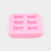 Молд для заливки Sweet, силикон, 6 ячеек, 6&times;1 см, розовый
