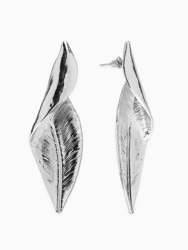 Серьги металл &laquo;Богема&raquo;, скрученный листок, цвет серебро