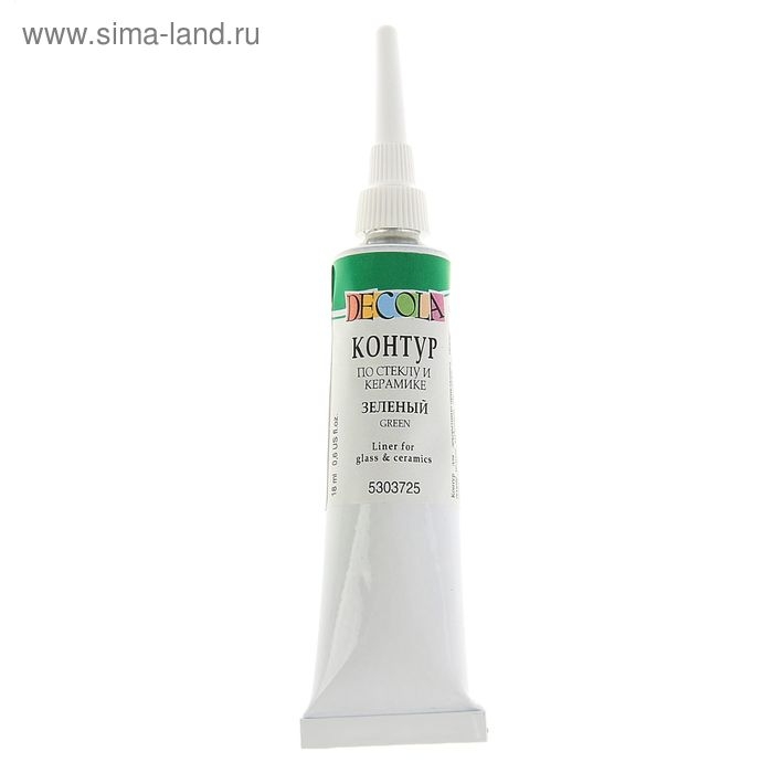 Контур по стеклу и керамике 18 мл, ЗХК Decola, зелёный, (5303725) Контур по стеклу и керамике 18 мл, ЗХК Decola, зелёный, (5303725)