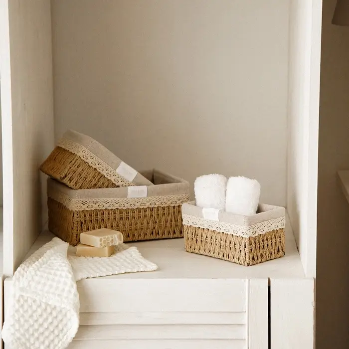 Корзины для хранения SL Home, плетёные, ручной работы, 3 шт.: 18&times;12&times;9,5, 22&times;16.5&times;10,5, 26&times;20&times;11.5