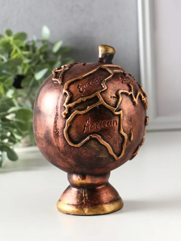 Копилка Копилка "Глобус" 17х12х11,5 см, под бронзу