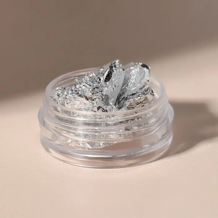 Поталь для декора ногтей, серебристая