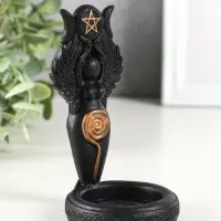 Подсвечник "Богиня Викка", 12х7 см, черный