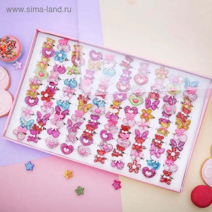 Кольцо детское Выбражулька «Блеск», форма МИКС, безразмерное Кольцо детское Выбражулька «Блеск», форма МИКС, безразмерное