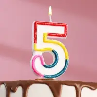 Свеча для торта «Цифра 5», 7 см