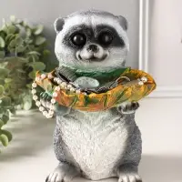 Копилка для денег с подставкой для мелочей &laquo;Енот&raquo;, полистоун, 26&times;17&times;19 см