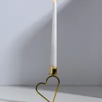 Подсвечник на 1 свечу &laquo;Сердце&raquo;, металл, d=2.3 см, золото, 5.8&times;9.3&times;14 см
