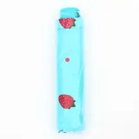 Зонт механический &laquo;Ягоды&raquo;, эпонж, 4 сложения, 8 спиц, R=49/55 см, d=98 см, голубой