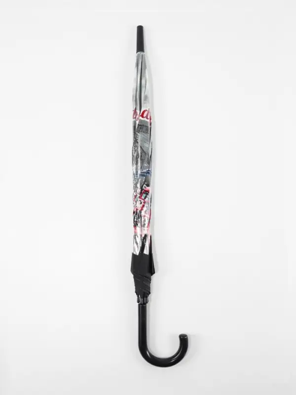 Зонт - трость полуавтоматический &laquo;Город&raquo;, 8 спиц, R=39/58 см, d=78 см, прозрачный, чёрный