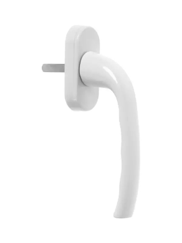 Ручка для окон ПВХ ТУНДРА, алюминий и пластик, 32 мм, цвет белый, набор 2 шт