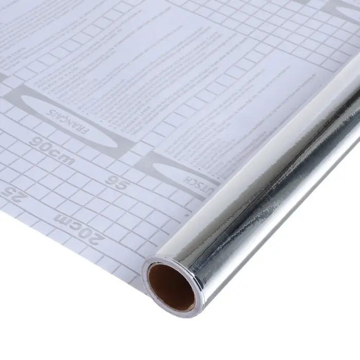 Плёнка самоклеящаяся, серебристая, 0.45&times;3 м, 30 мкм