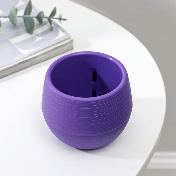 Горшок для цветов с поддоном «Япония», 125 мл, d=8 см, h=6,5 см, цвет фиолетовый Горшок для цветов с поддоном «Япония», 125 мл, d=8 см, h=6,5 см, цвет фиолетовый