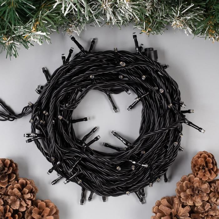 Гирлянда «Нить» 10 м, IP44, УМС, тёмная нить, 100 LED, свечение тёплое белое, 220 В Гирлянда «Нить» 10 м, IP44, УМС, тёмная нить, 100 LED, свечение тёплое белое, 220 В