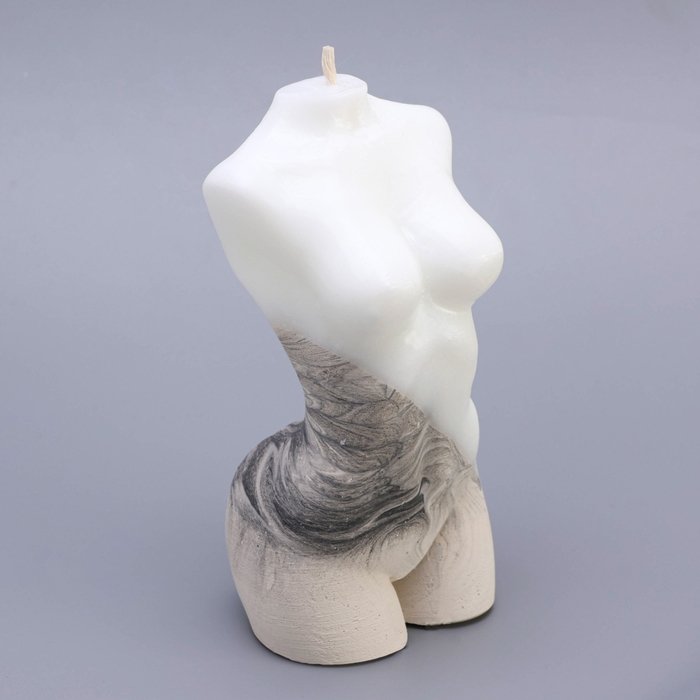 Свеча фигурная с бетоном  Свеча фигурная с бетоном "Женский силуэт", 15х7 см, белая
