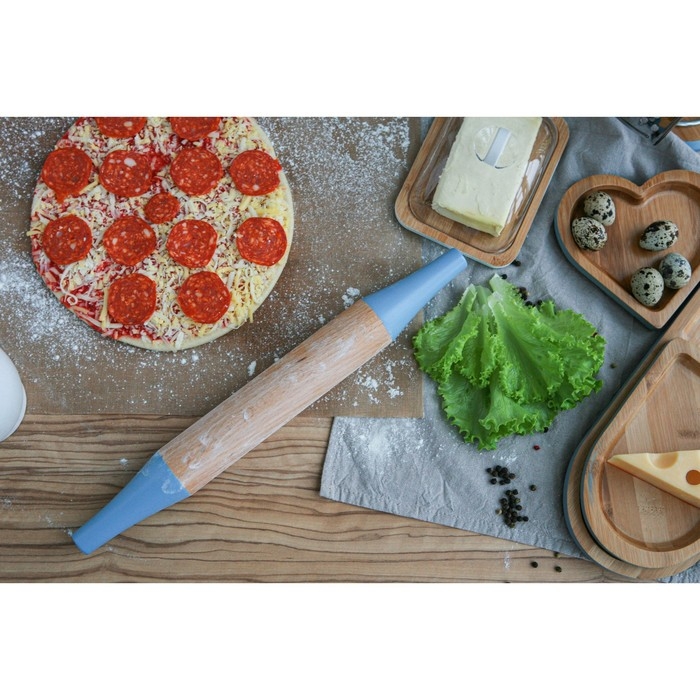 Скалка Heaven, 39×4,5×4,5 см, цвет голубой Скалка Heaven, 39×4,5×4,5 см, цвет голубой