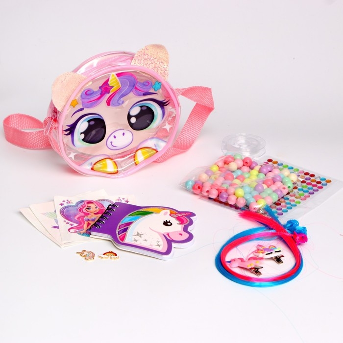 Набор с прядями, тату, стразами, в сумочке Набор с прядями, тату, стразами, в сумочке