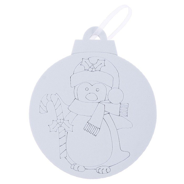 Ёлочное украшение под раскраску «Пингвин» 4 шт., кисть Ёлочное украшение под раскраску «Пингвин» 4 шт., кисть