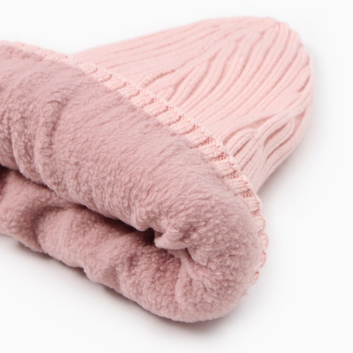 Шапка детская, цвет пудровый, размер 52-54 Шапка детская, цвет пудровый, размер 52-54