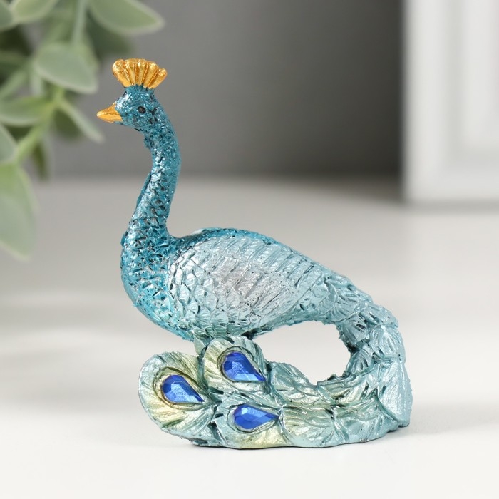 Сувенир полистоун Сувенир полистоун "Павлин со стразами" 5,5х6,5 см