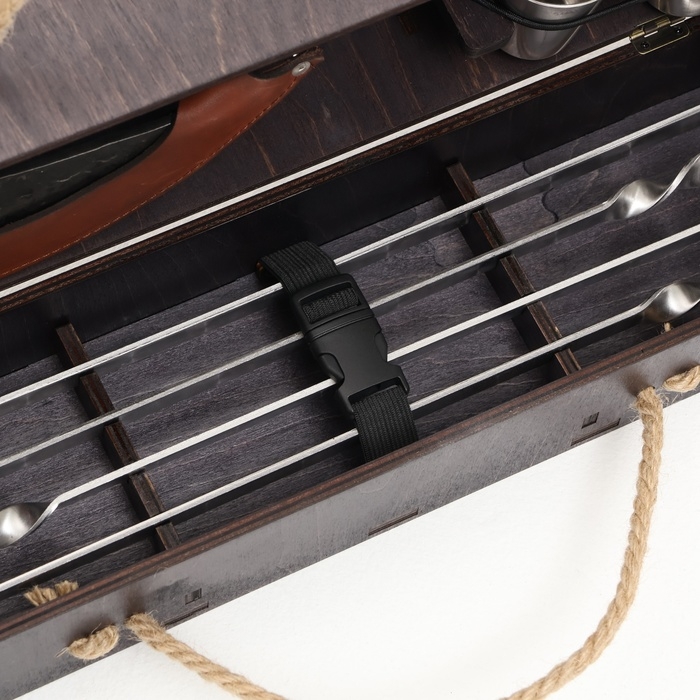 Набор с шампурами подарочный  Набор с шампурами подарочный "Медведь" в кейсе