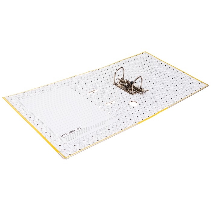 Папка-регистратор А4, 50 мм, Calligrata, ПВХ, тиснение Папка-регистратор А4, 50 мм, Calligrata, ПВХ, тиснение "лен", металлическая окантовка, карман на корешок, собранная, желтая, микс