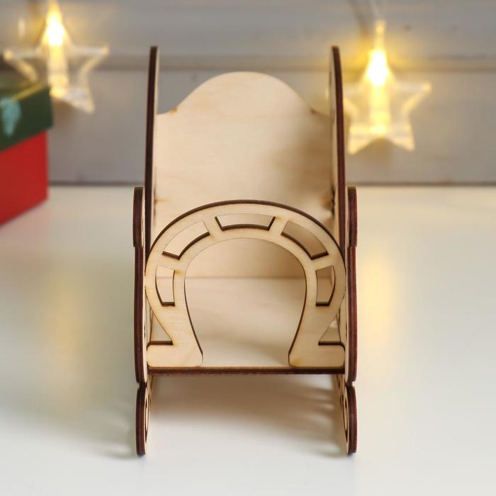 Шкатулка дерево Новогодние Сани  Шкатулка дерево Новогодние Сани "Звезда" (набор 5 деталей)  20х12х8 см