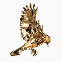 Брошь "Птичка" экзотическая, цвет зелёно-голубой в золоте