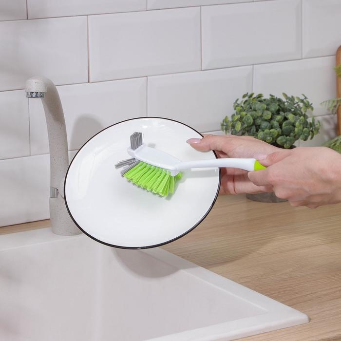 Щётка для посуды Доляна Green day, двойная, 29 см Щётка для посуды Доляна Green day, двойная, 29 см