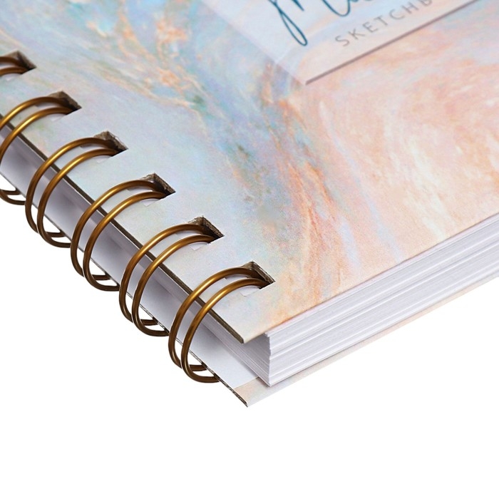 Скетчбук А6, 80 листов на гребне по короткой стороне Скетчбук А6, 80 листов на гребне по короткой стороне "Мрамор", твёрдая обложка, блок 100 г/м²