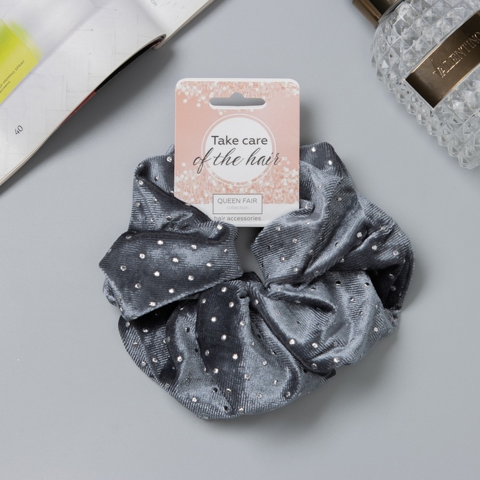 Резинка для волос Резинка для волос "Орбита" стиль блеск, 15 см, серый