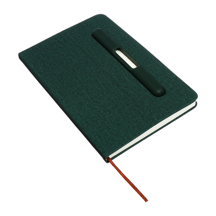 Ежедневник недатированный A5, 96л, лин, держатель для телефона/планшета/ручки, Зеленый Ежедневник недатированный A5, 96л, лин, держатель для телефона/планшета/ручки, Зеленый