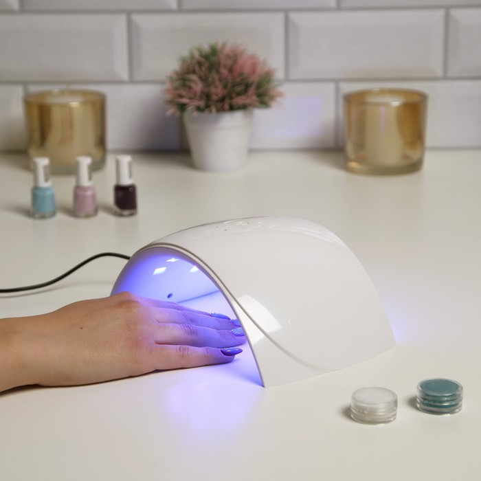 Лампа для гель-лака Luazon LUF-20, LED, 24 Вт, 15 диодов, таймер 30/60 с, USB, белая Лампа для гель-лака Luazon LUF-20, LED, 24 Вт, 15 диодов, таймер 30/60 с, USB, белая