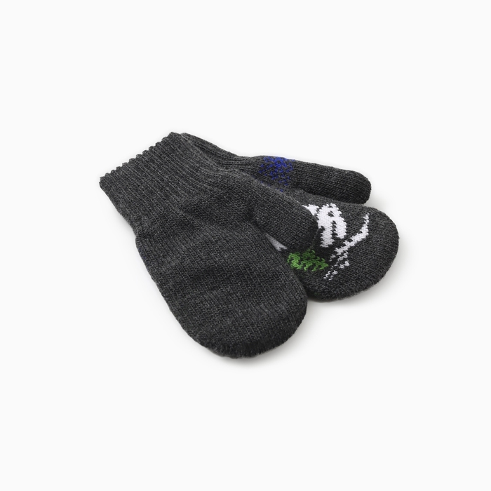 Новый год. Варежки двойные детские  Новый год. Варежки двойные детские "Зайчик", цвет серый, р-р 14