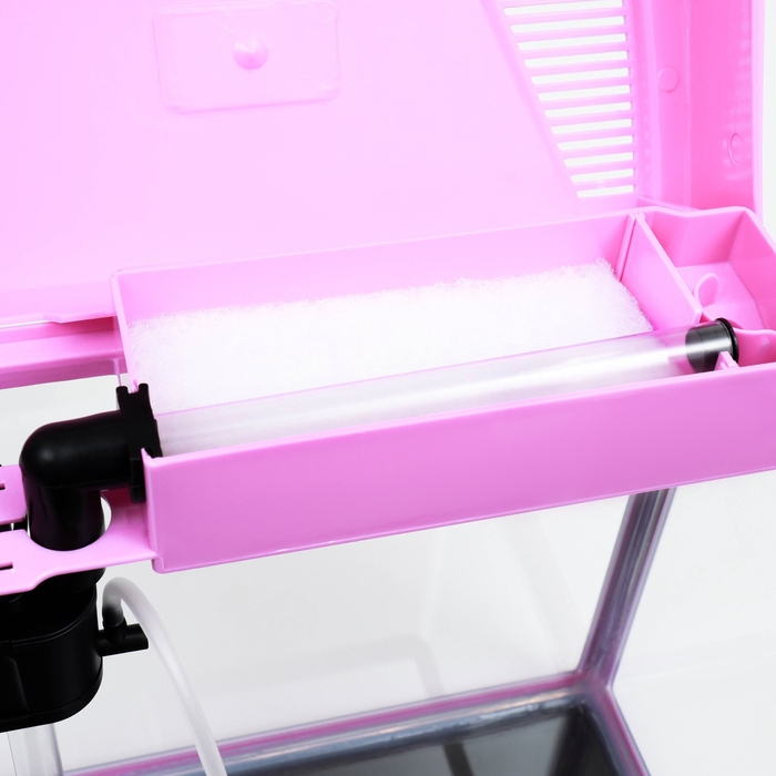 Аквариум SeaStar HX-320F в комплекте: LED-лампа, фильтр, 18 л, розовый Аквариум SeaStar HX-320F в комплекте: LED-лампа, фильтр, 18 л, розовый