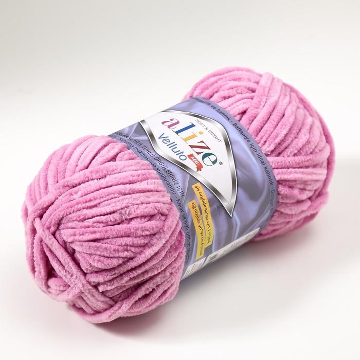 Пряжа Пряжа "Velluto" 100% микрополиэстер 68м/100гр (98 розовый)