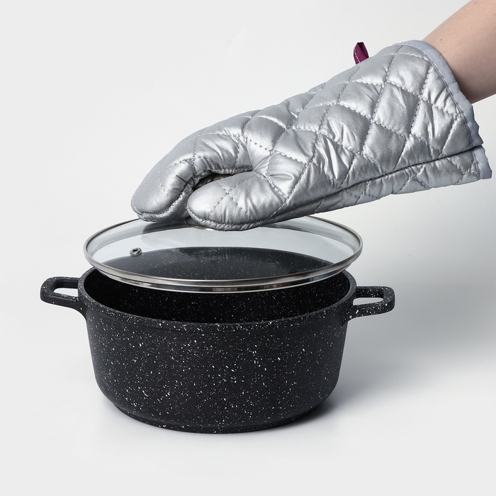 Набор прихваток «Профи», 2 шт, 30×16×2 см, цвет серый Набор прихваток «Профи», 2 шт, 30×16×2 см, цвет серый