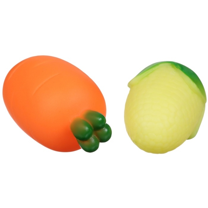 Набор резиновых игрушек для ванны &laquo;Овощи-Фрукты&raquo;, с пищалкой, 6 шт, виды МИКС, Крошка Я