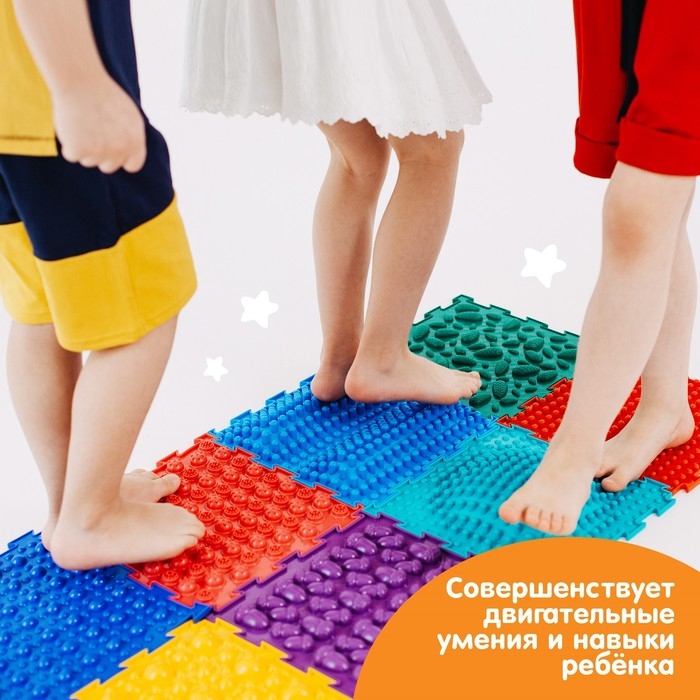 Модульный массажный коврик ОРТОДОН «Островок», 1 модуль, жесткий, цвет МИКС Модульный массажный коврик ОРТОДОН «Островок», 1 модуль, жесткий, цвет МИКС