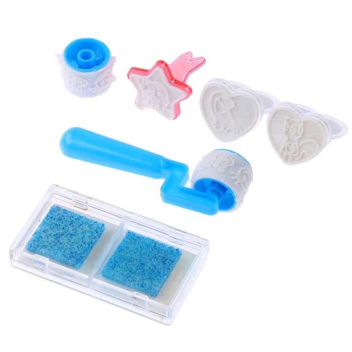 Печать цветная «Зверята» , набор 3 шт., ролик-печать с 2 насадками, штемпельная подушка Печать цветная «Зверята» , набор 3 шт., ролик-печать с 2 насадками, штемпельная подушка