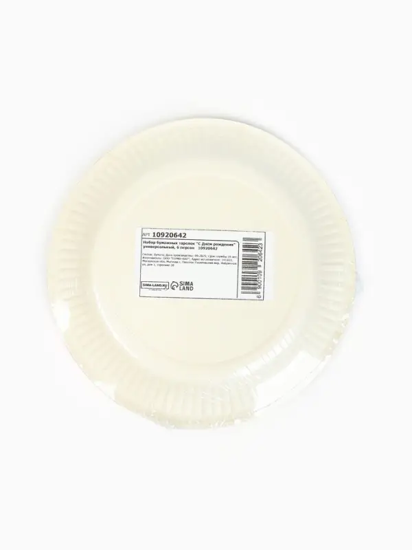 Набор тарелок бумажных «С Днём рождения», универсальный, 6 шт